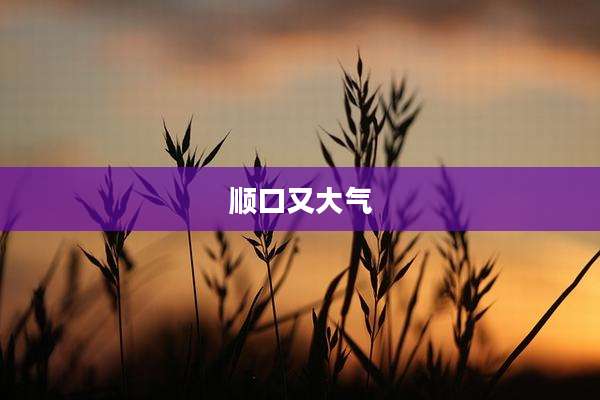 顺口又大气