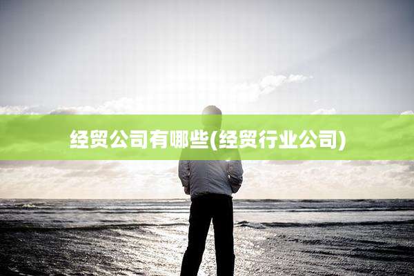 经贸公司有哪些(经贸行业公司)
