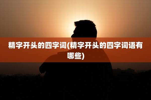 精字开头的四字词(精字开头的四字词语有哪些)