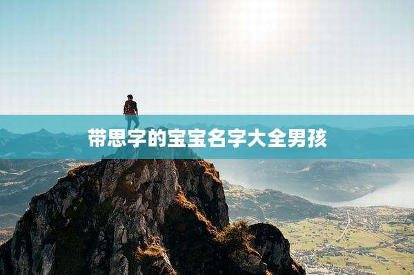 带思字的宝宝名字大全男孩