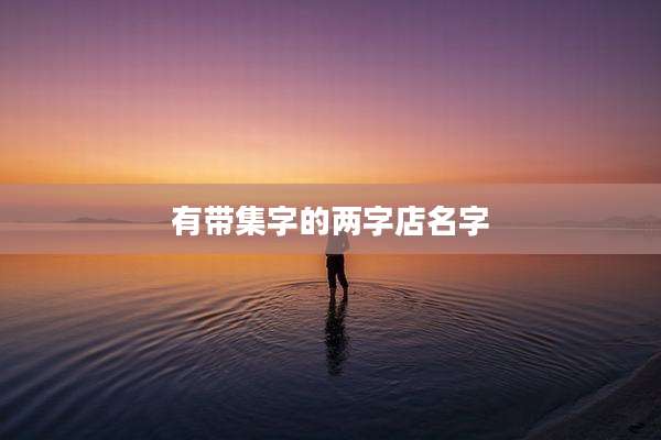 有带集字的两字店名字