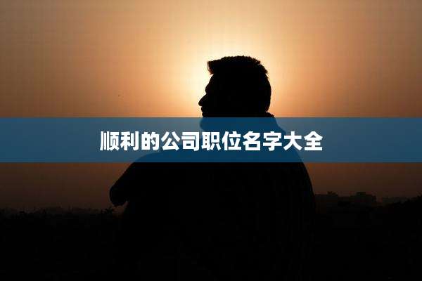 顺利的公司职位名字大全