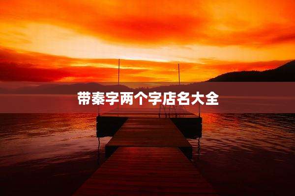 带秦字两个字店名大全