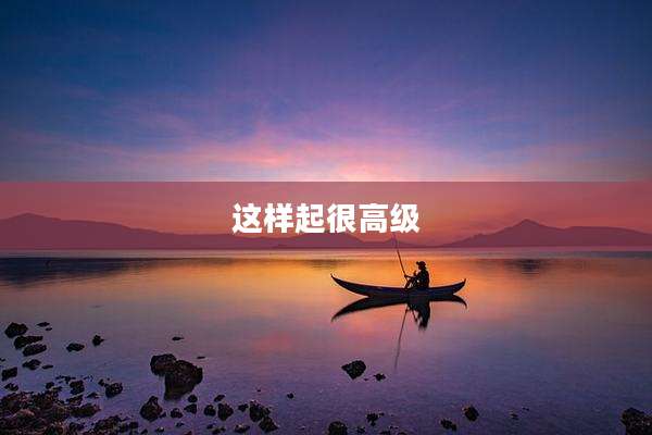 这样起很高级