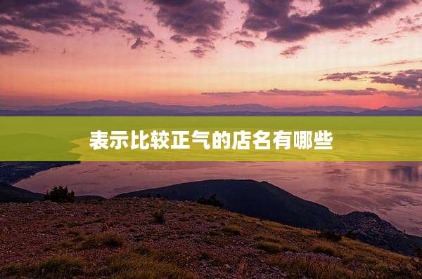 表示比较正气的店名有哪些