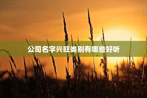 公司名字兴旺类别有哪些好听