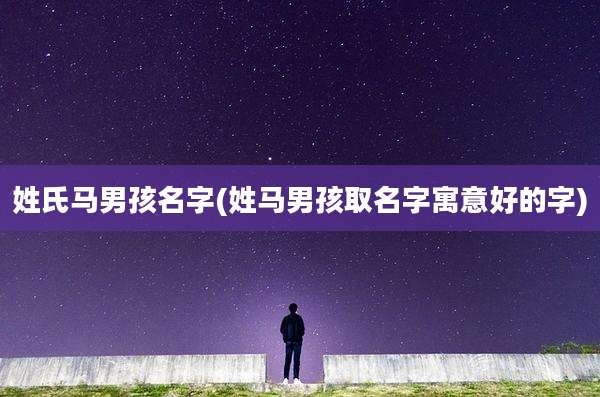 姓氏马男孩名字(姓马男孩取名字寓意好的字)