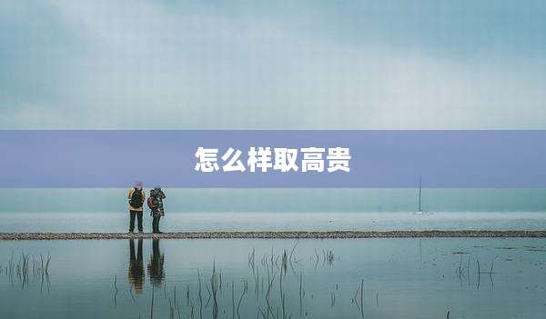 怎么样取高贵