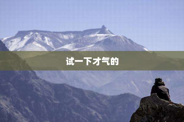试一下才气的