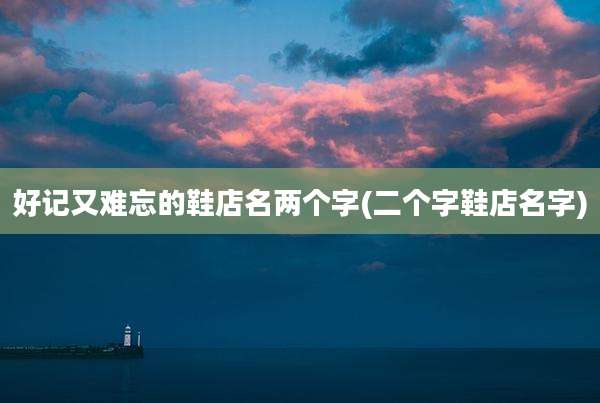 好记又难忘的鞋店名两个字(二个字鞋店名字)