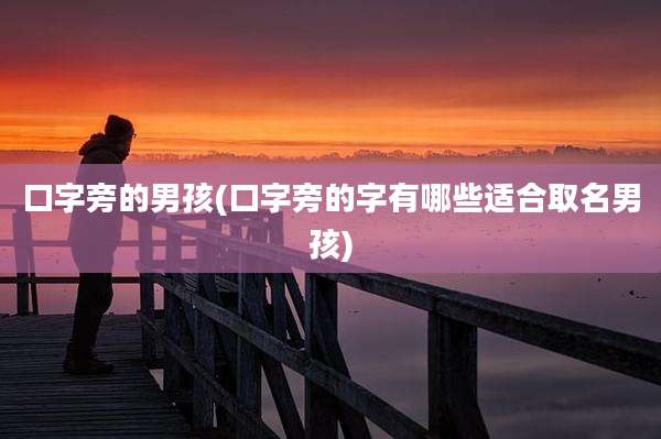 口字旁的男孩(口字旁的字有哪些适合取名男孩)