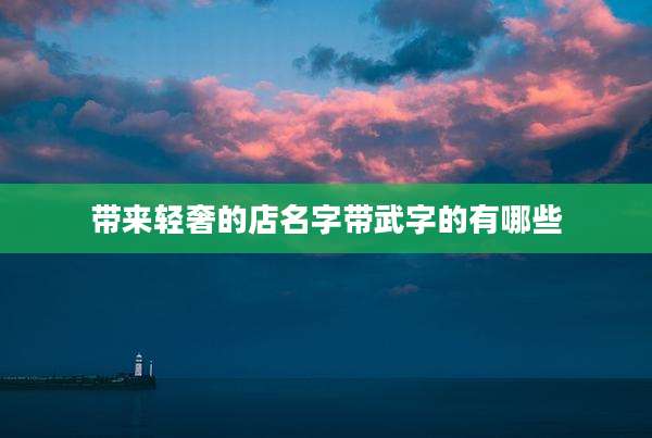 带来轻奢的店名字带武字的有哪些