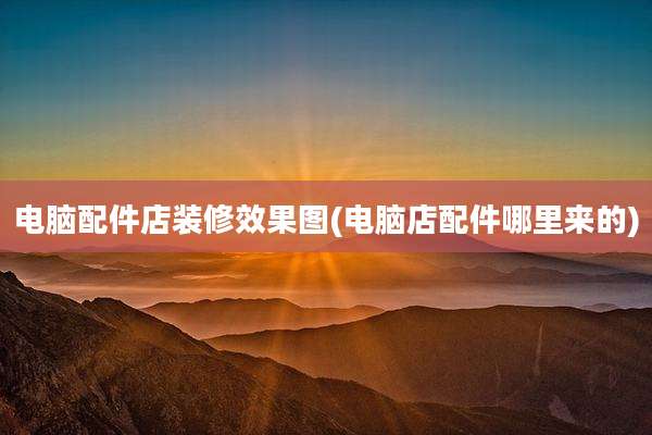 电脑配件店装修效果图(电脑店配件哪里来的)