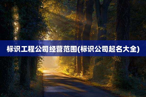 标识工程公司经营范围(标识公司起名大全)