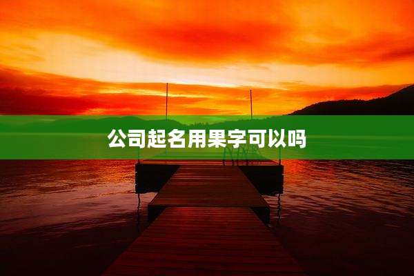 公司起名用果字可以吗