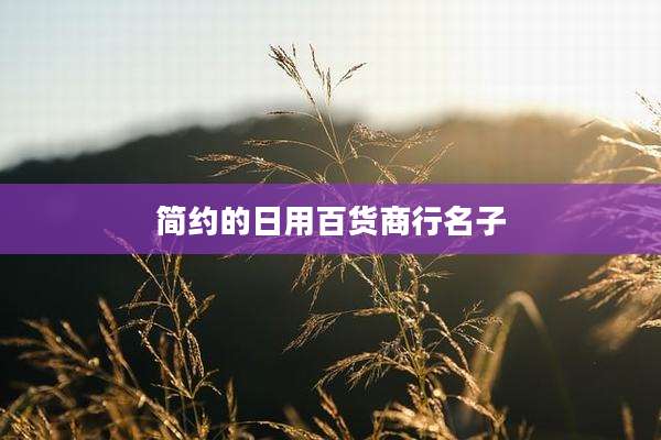 简约的日用百货商行名子