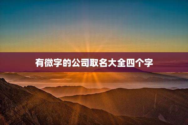 有微字的公司取名大全四个字