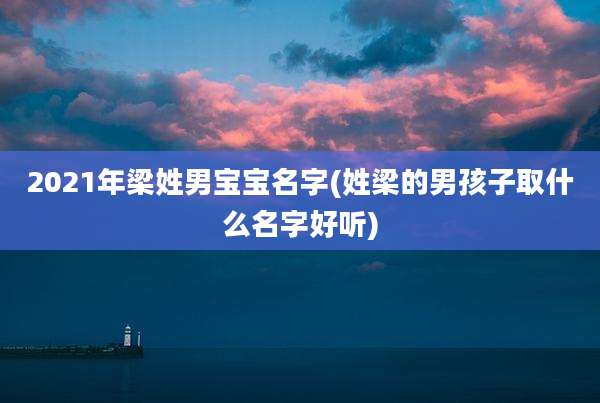 2021年梁姓男宝宝名字(姓梁的男孩子取什么名字好听)