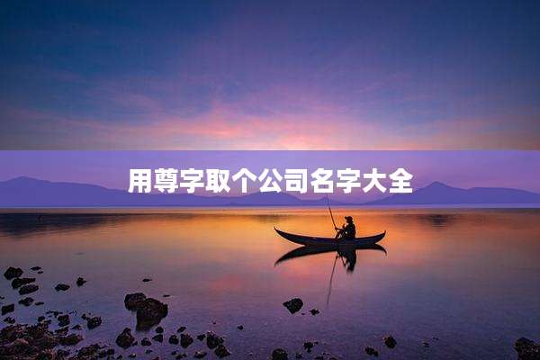 用尊字取个公司名字大全