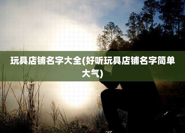 玩具店铺名字大全(好听玩具店铺名字简单大气)