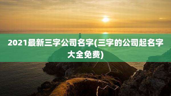 2021最新三字公司名字(三字的公司起名字大全免费)