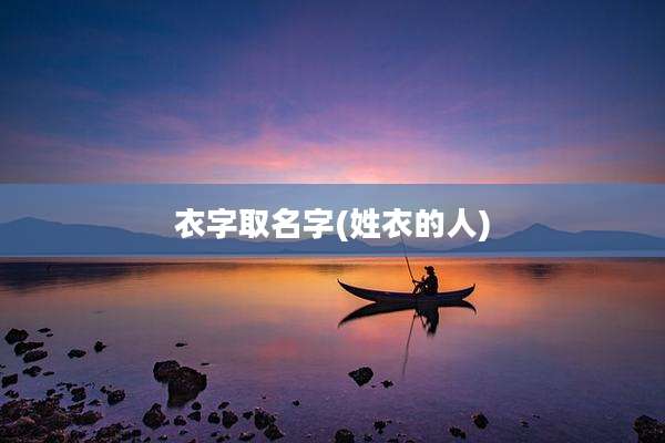 衣字取名字(姓衣的人)