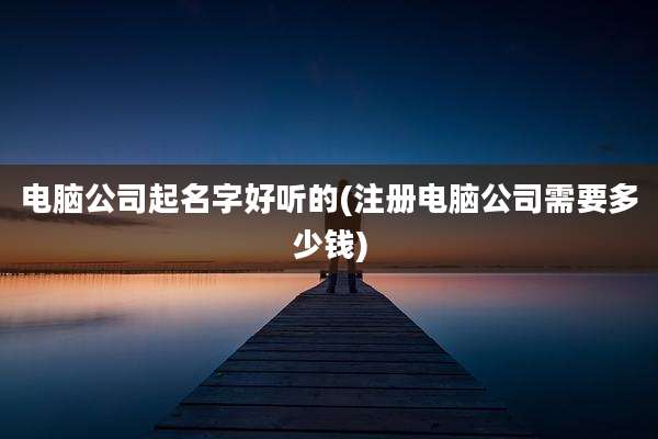 电脑公司起名字好听的(注册电脑公司需要多少钱)