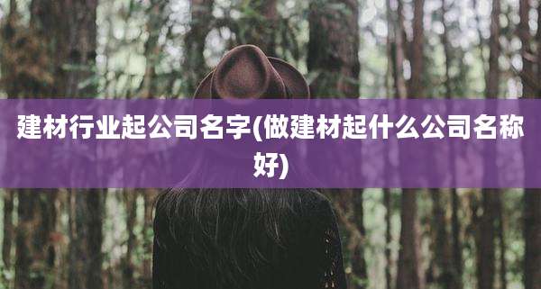 建材行业起公司名字(做建材起什么公司名称好)