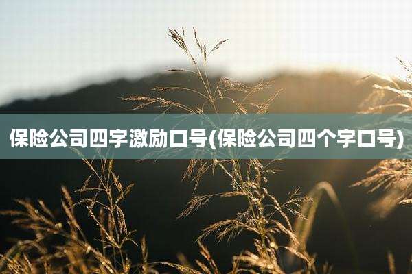 保险公司四字激励口号(保险公司四个字口号)