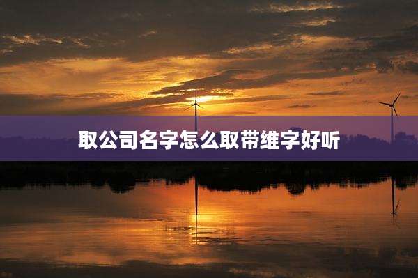 取公司名字怎么取带维字好听