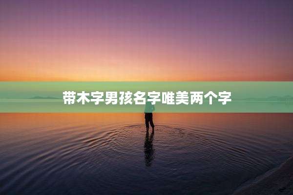 带木字男孩名字唯美两个字