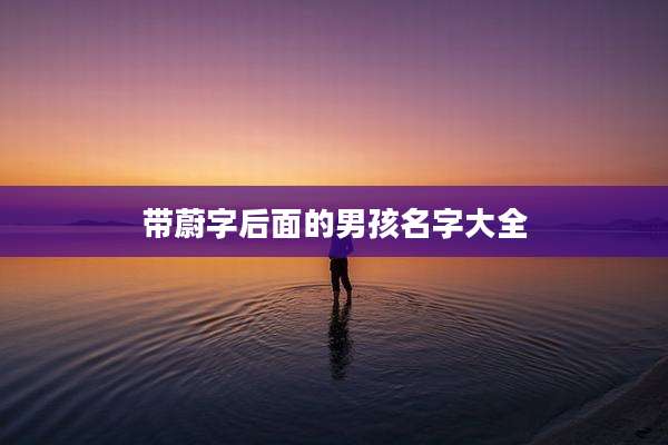 带蔚字后面的男孩名字大全