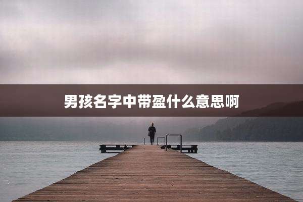 男孩名字中带盈什么意思啊