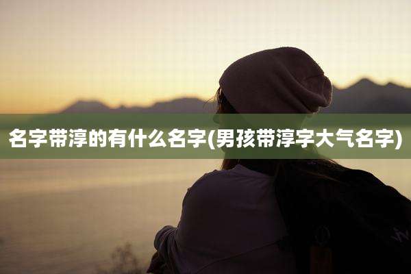名字带淳的有什么名字(男孩带淳字大气名字)