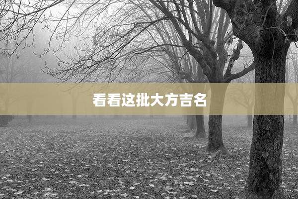 看看这批大方吉名
