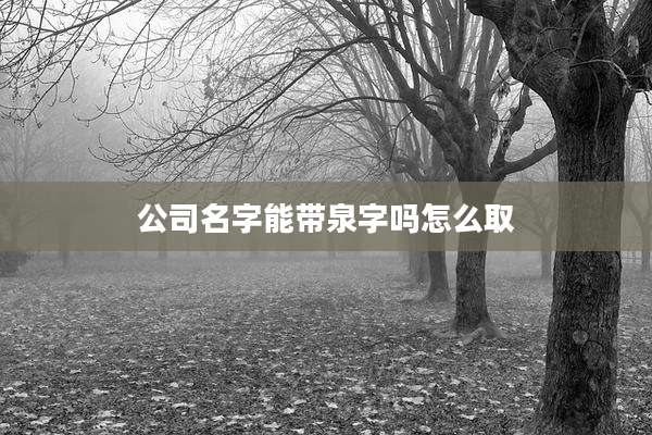 公司名字能带泉字吗怎么取