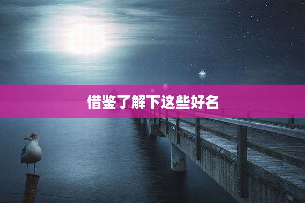 借鉴了解下这些好名