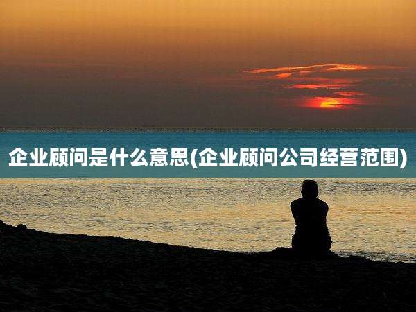 企业顾问是什么意思(企业顾问公司经营范围)