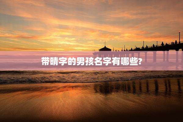 带晴字的男孩名字有哪些?