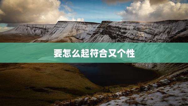 要怎么起符合又个性