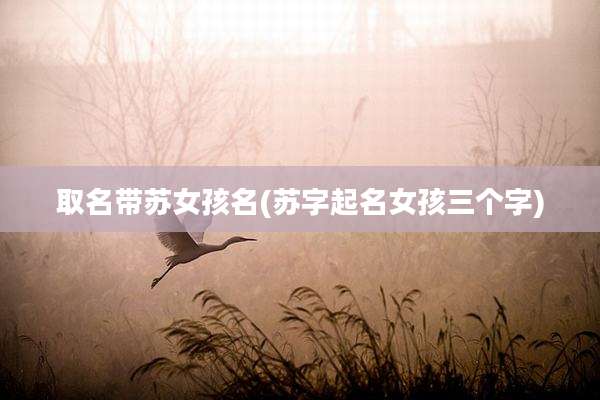 取名带苏女孩名(苏字起名女孩三个字)