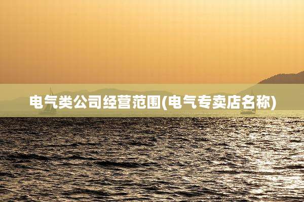 电气类公司经营范围(电气专卖店名称)