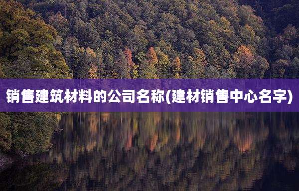 销售建筑材料的公司名称(建材销售中心名字)