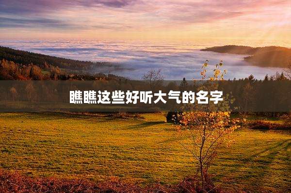 瞧瞧这些好听大气的名字