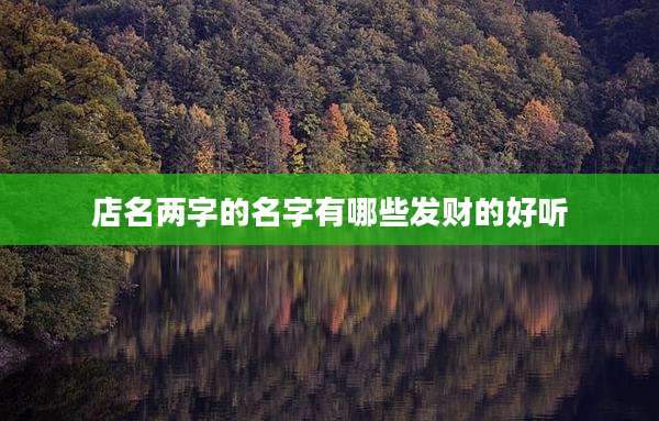店名两字的名字有哪些发财的好听