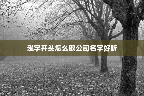 泓字开头怎么取公司名字好听