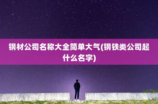 钢材公司名称大全简单大气(钢铁类公司起什么名字)