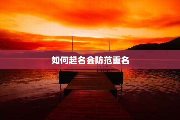 如何起名会防范重名