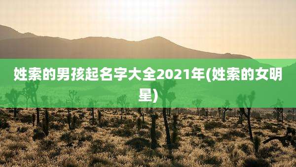 姓索的男孩起名字大全2021年(姓索的女明星)