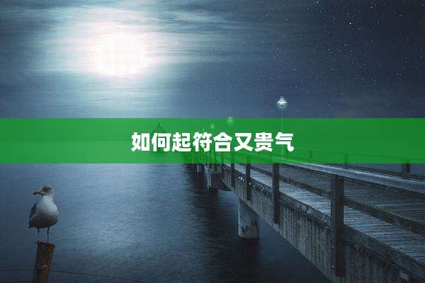 如何起符合又贵气